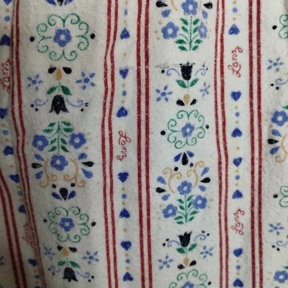 Vintage Lanz of Salzburg for L.L. Bean Long Flannel Nightgown Red White